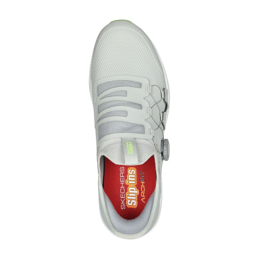 Skechers Men's Elite 5 Slip-Ins Disc MD Spikeless Golf Shoes - Gray/Lime